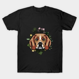 Beagle in floral T-Shirt